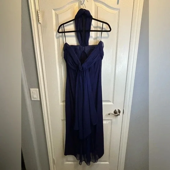 💜”Scott McClintock” Vintage Formal Strapless Dress w/ Brooch Pendant Size 12 - Picture 3 of 15